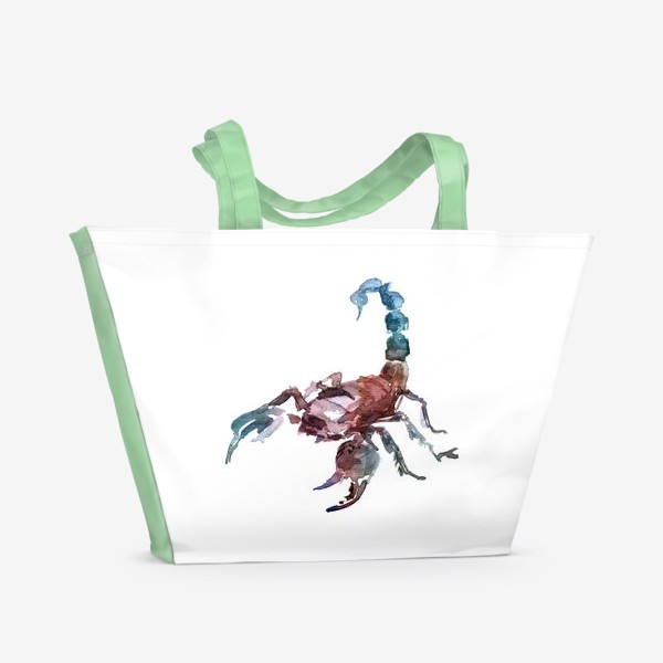Пляжная сумка «Скорпион. Акварельная серия животных.»