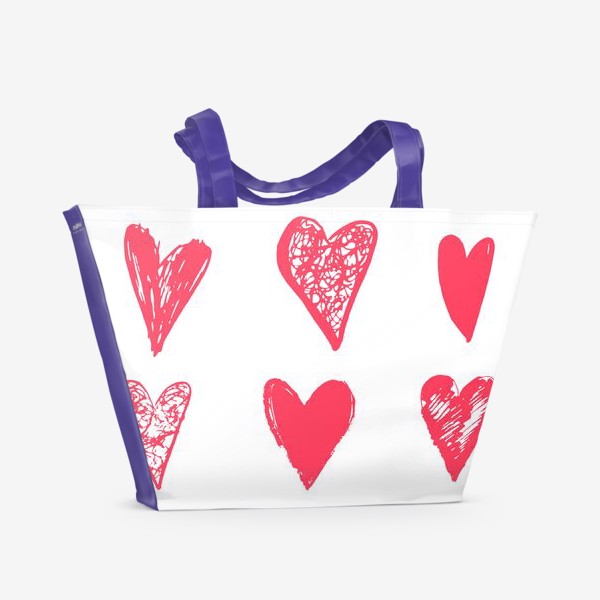 Пляжная сумка «Сердце и любовь»