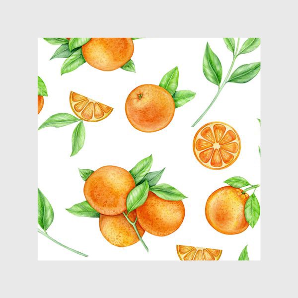 Шторы «Акварельные апельсины»