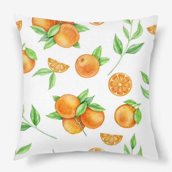 Подушка «Акварельные апельсины»