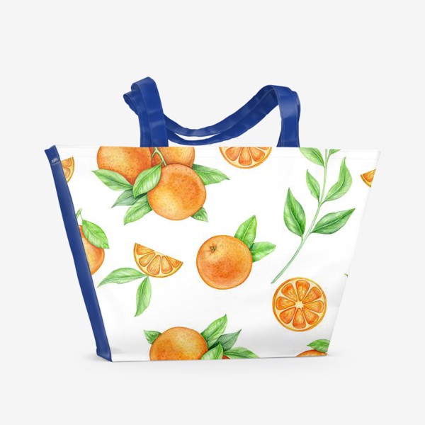 Пляжная сумка «Акварельные апельсины»