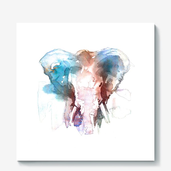 Холст «Портрет африканского слона. Акварельная серия животных»