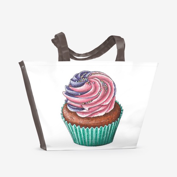 Пляжная сумка «Sprinkles cupcake / Капкейк с бусинками»