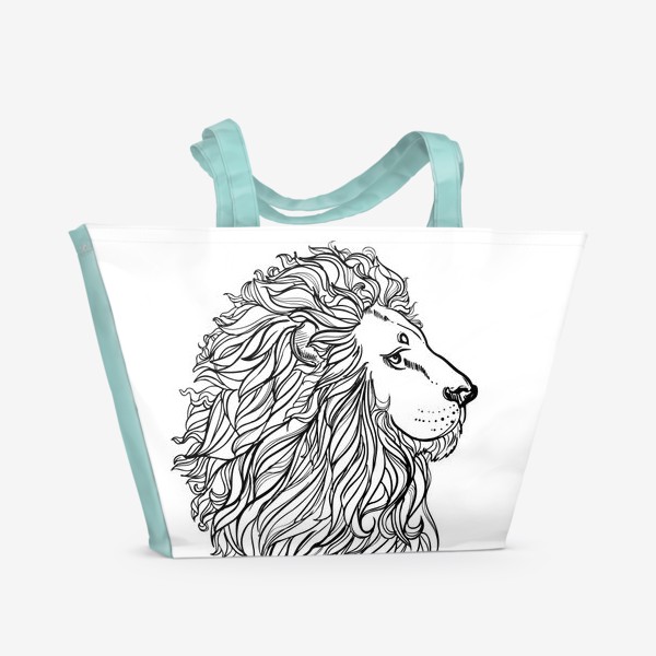 Пляжная сумка «лев в профиль»