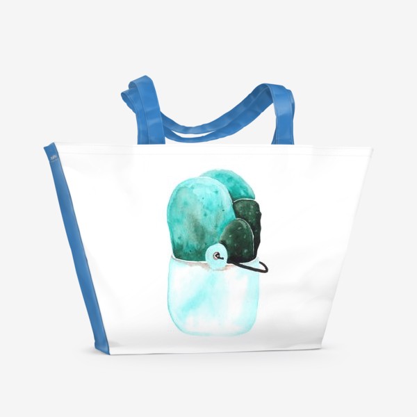 Пляжная сумка «Кактусы в горшке»