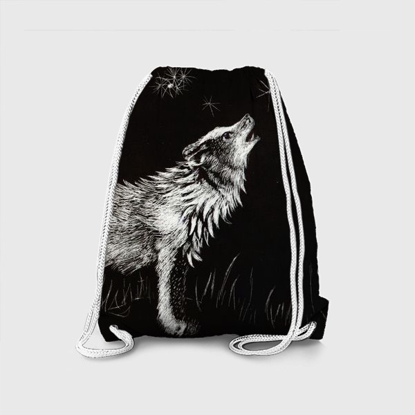 Рюкзак «Волк, воющий на луну»