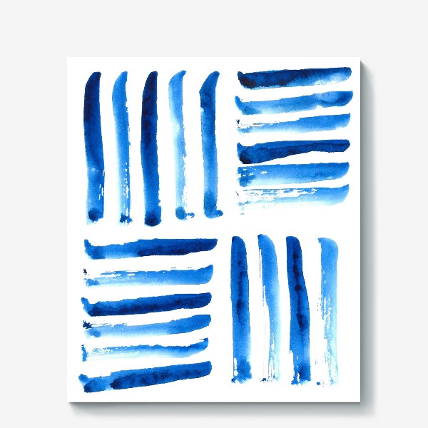 Холст «Синие линии в квадрате»