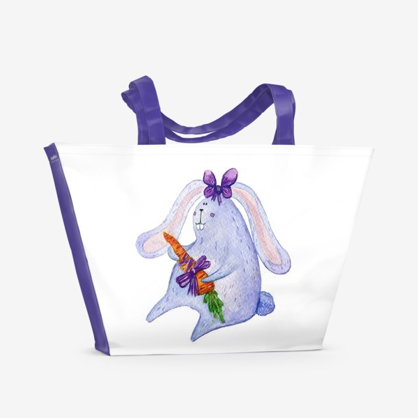 Пляжная сумка «Зайчик с морковочкой»