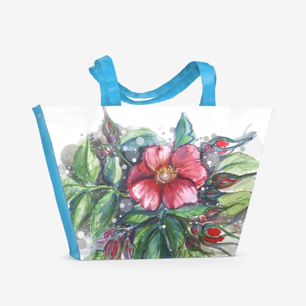 Пляжная сумка «Цветы. шиповник»