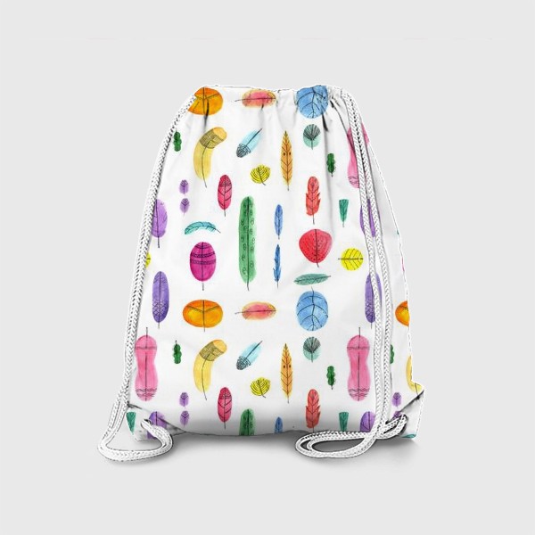 Рюкзак «Цветные перья паттерн»