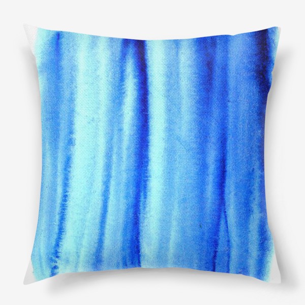 Подушка «Синяя акварельная растяжка»