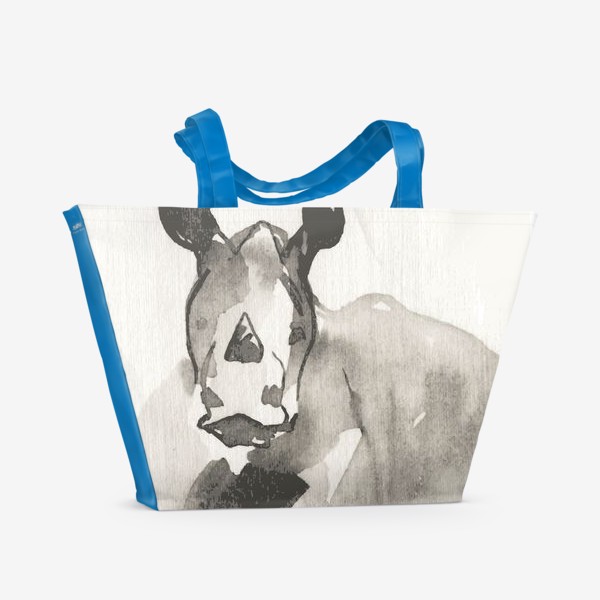 Пляжная сумка &laquo;Носорог. Акварельная серия животных&raquo;