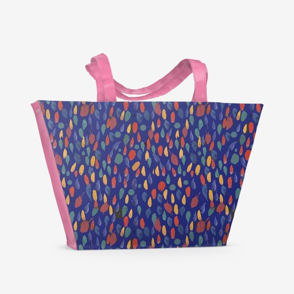 Пляжная сумка «Цветные пятна на синем»