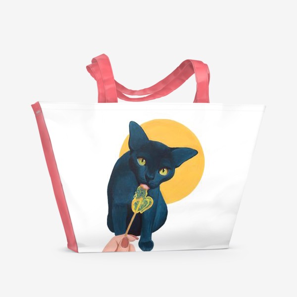 Пляжная сумка «Кот с леденцом»