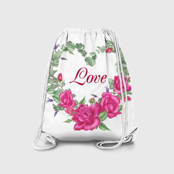 Рюкзак «Сердце с розами и надписью "Love"»