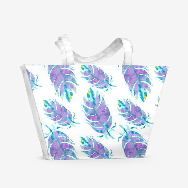 Пляжная сумка «Перья с акварельным эффектом»