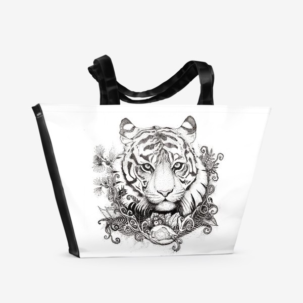 Пляжная сумка «Уссурийский тигр -- хозяин тайги.»
