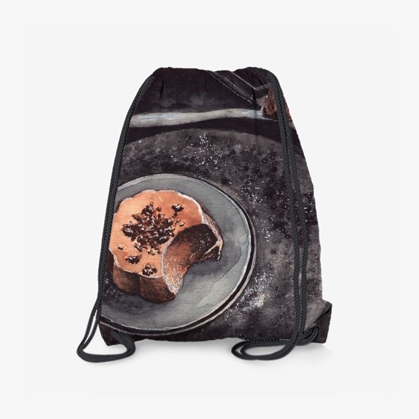 Рюкзак «Шоколадная панна кота на черном»