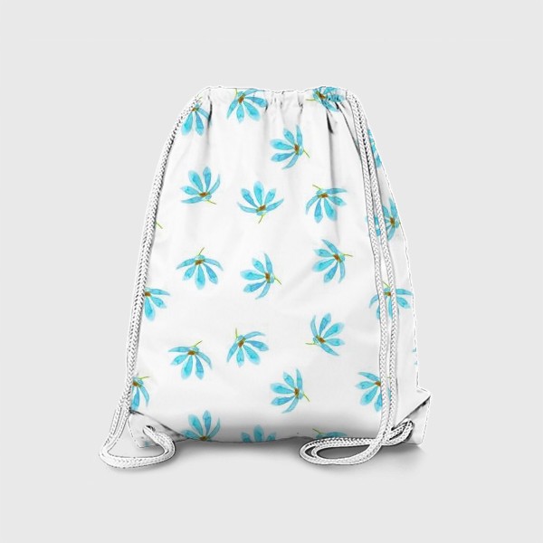 Рюкзак «Акварельные голубые цветы. Паттерн»