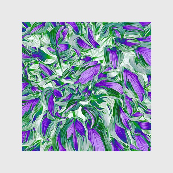 Шторы «Фиолетово-зеленые листья»