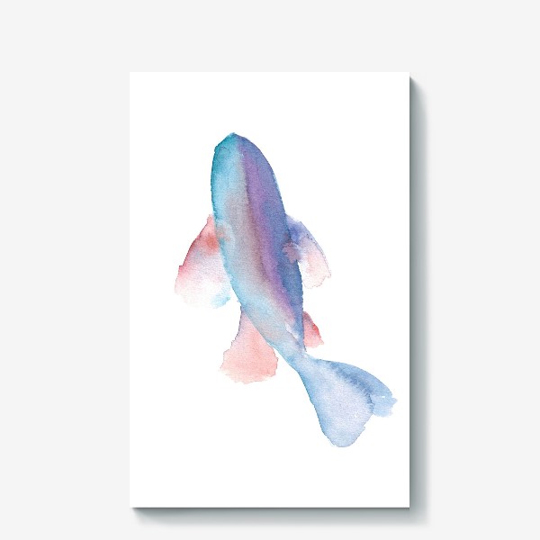 Холст «Силуэт абстрактной рыбки, акварель»