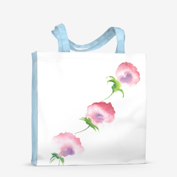 Сумка-шоппер «Розовые акварельные цветы»
