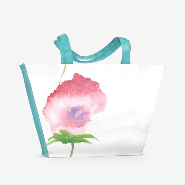 Пляжная сумка «Розовые акварельные цветы»