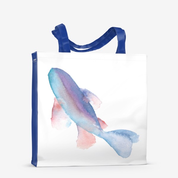 Сумка-шоппер «Силуэт абстрактной рыбки, акварель»