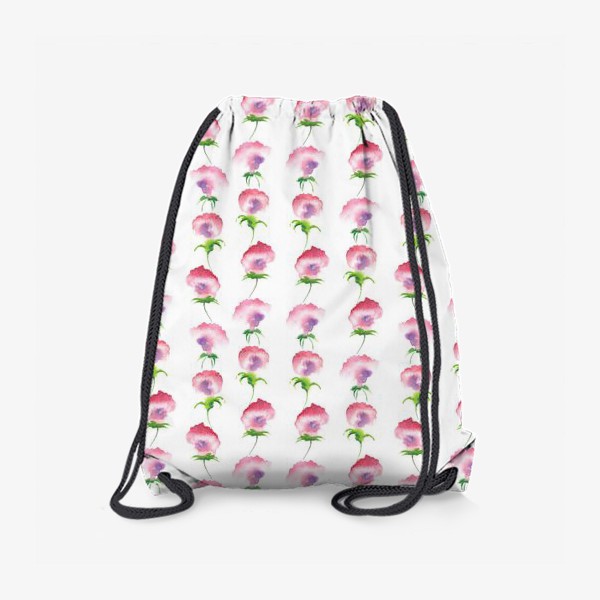 Рюкзак «Паттерн с розовыми цветами, акварель»