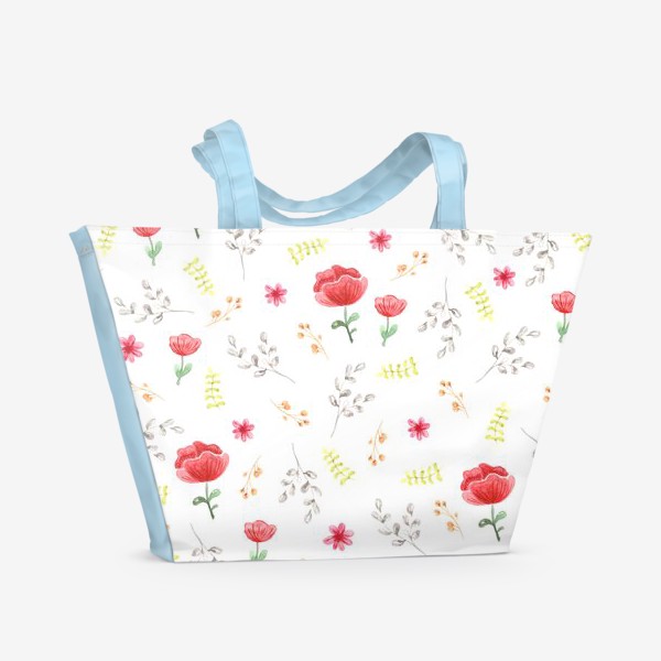 Пляжная сумка «Смешной весенний цветопад»