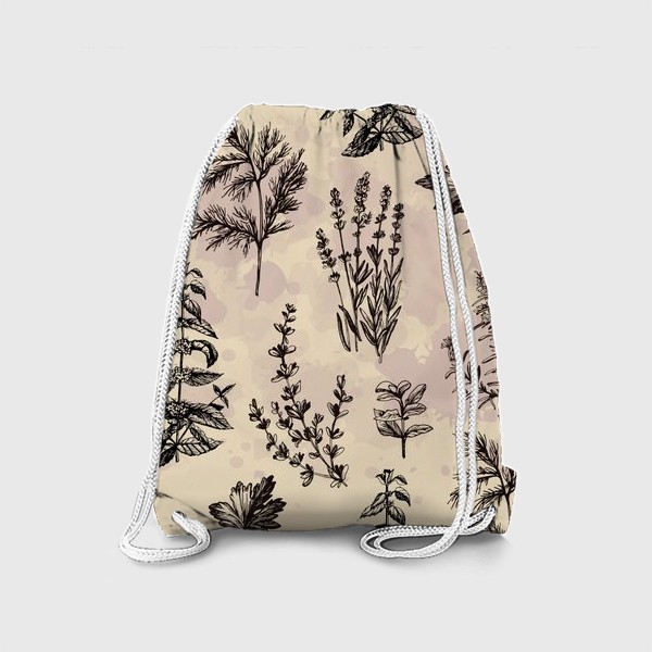 Рюкзак «Графический паттерн с травами»