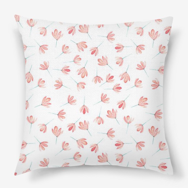 Подушка «Паттерн с розовыми цветами»