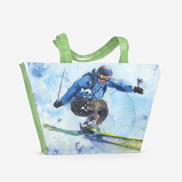Пляжная сумка «Лыжник. Красная Поляна. 2018»