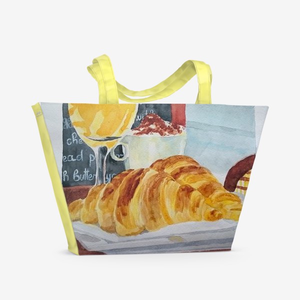 Пляжная сумка «Париж, Завтрак. Круассаны»