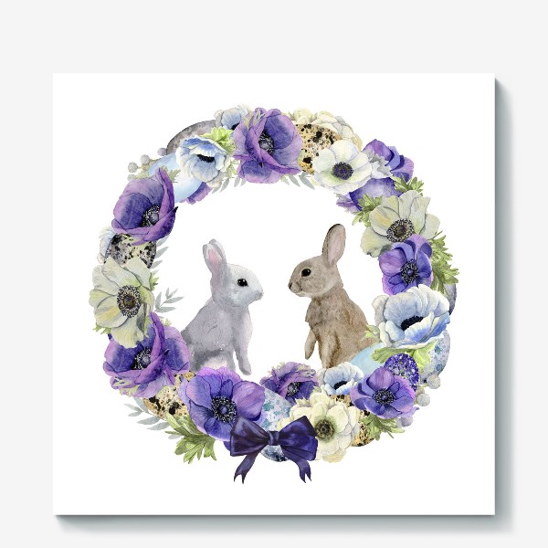 Холст «Милые кролики »