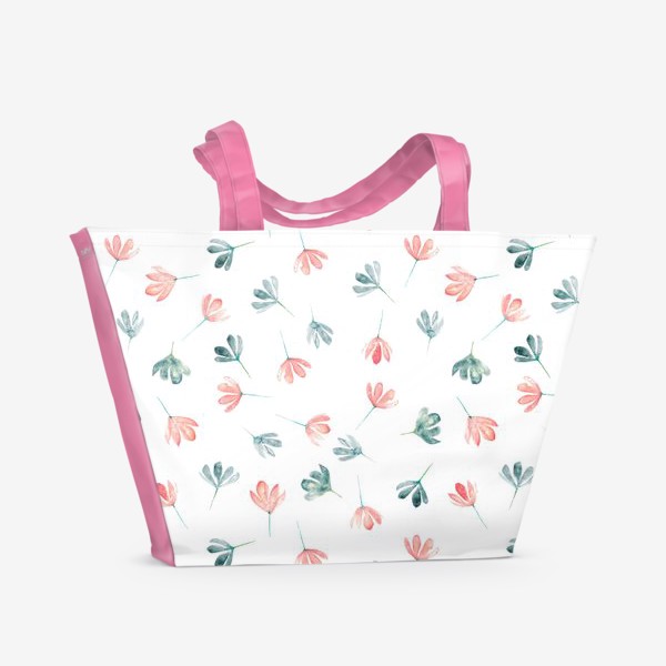 Пляжная сумка «Паттерн с цветами»