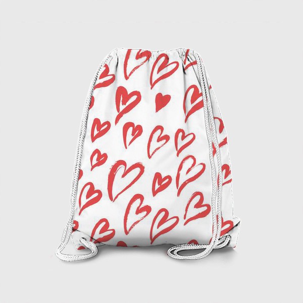 Рюкзак «Красные сердечки. Бесшовный паттерн»
