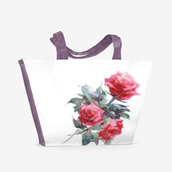 Пляжная сумка «Красные розы»