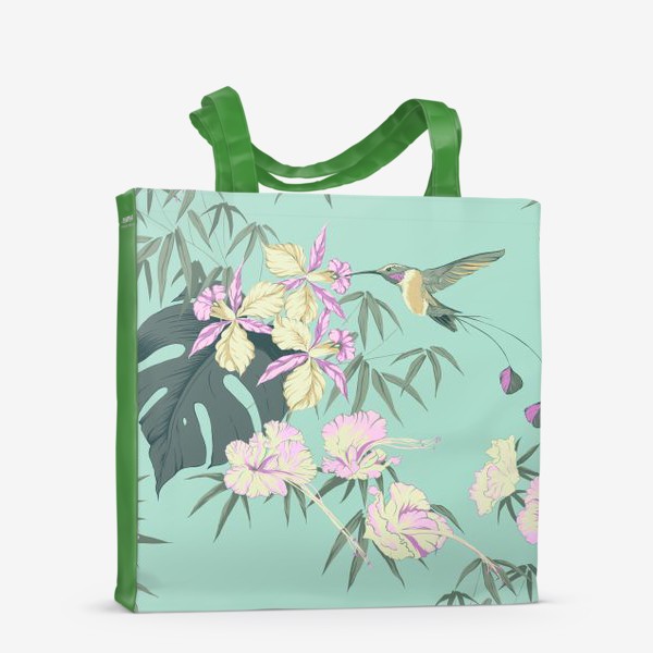 Сумка-шоппер &laquo;Тропические цветы и колибри&raquo;
