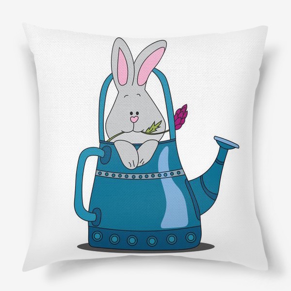 Подушка «Кролик в садовой лейке»