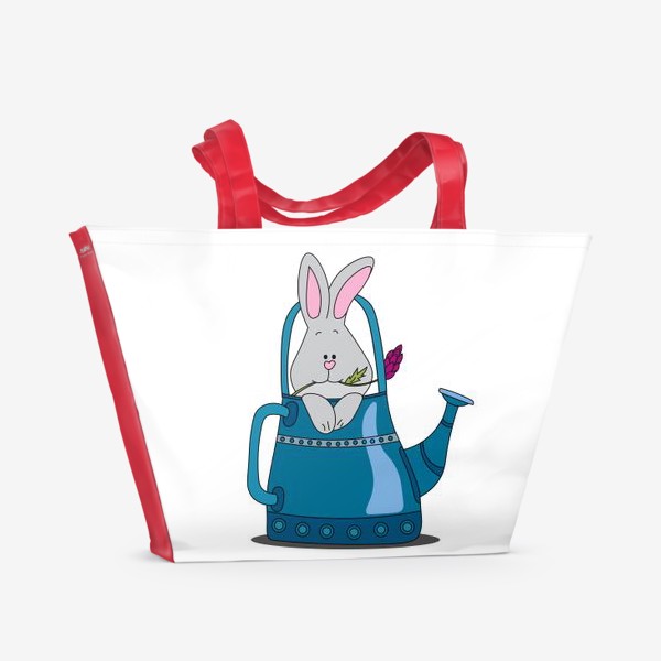 Пляжная сумка &laquo;Кролик в садовой лейке&raquo;