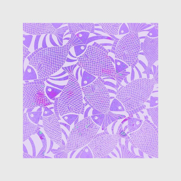 Шторы «Рыбы на розовом акварельном фоне»