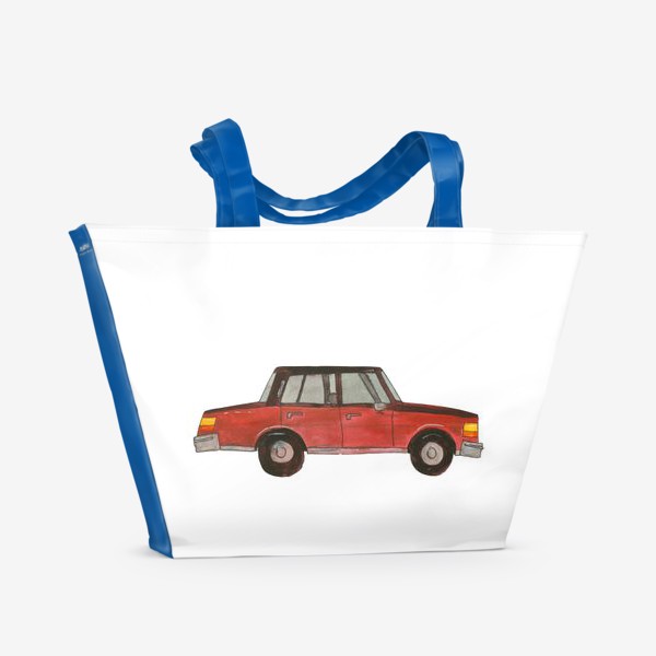 Пляжная сумка «Красный автомобиль»
