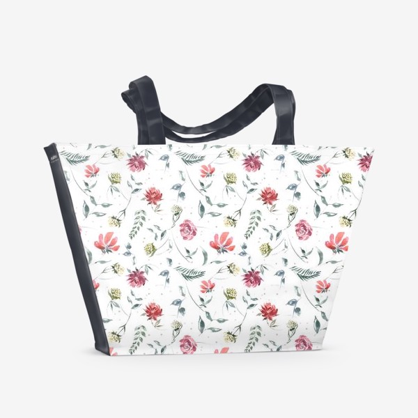 Пляжная сумка «Акварельные цветы»