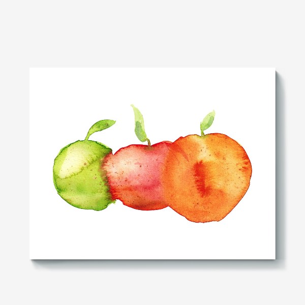 Холст «Акварельные яблоки»