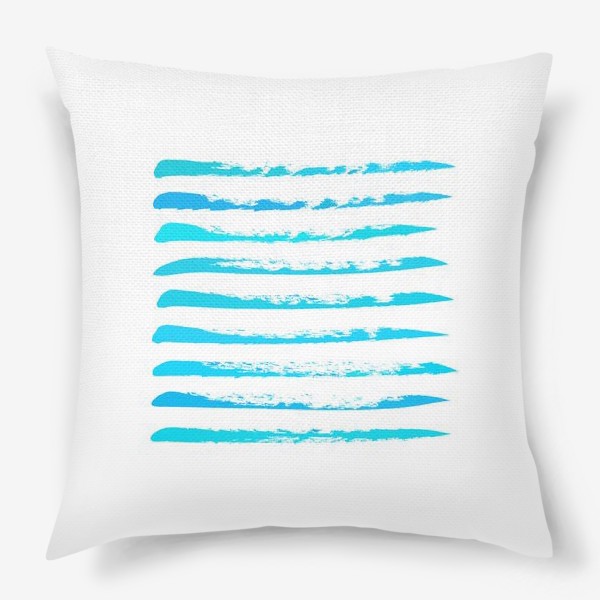 Подушка «Голубые полоски в квадрате»