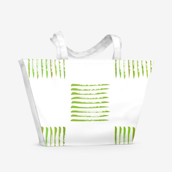 Пляжная сумка «Зеленые полоски в квадратиках»