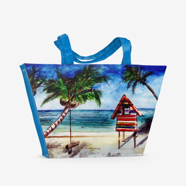 Пляжная сумка «Пальмы, море, пляж»