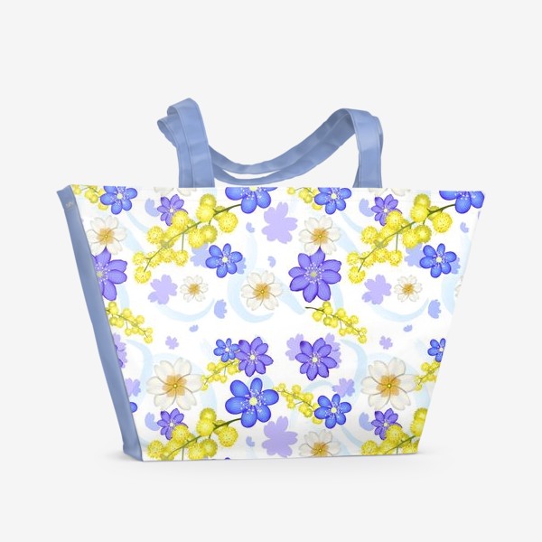 Пляжная сумка «весенний цветочный узор»