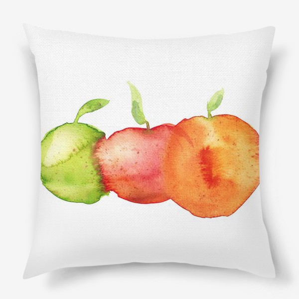 Подушка «Акварельные яблоки»